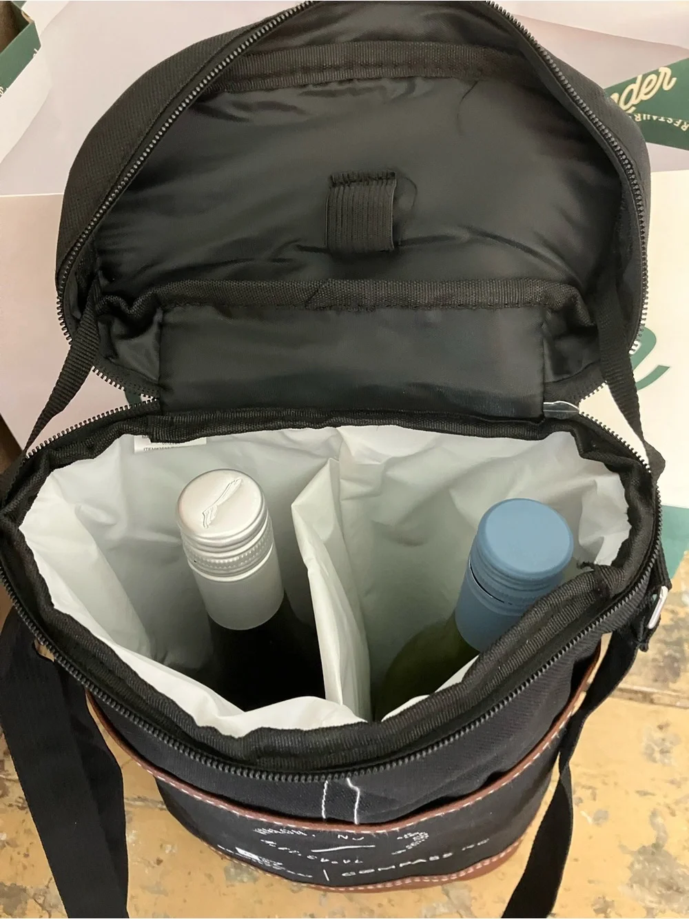 Black and Brown Insulated Wine Cooler/Carrier